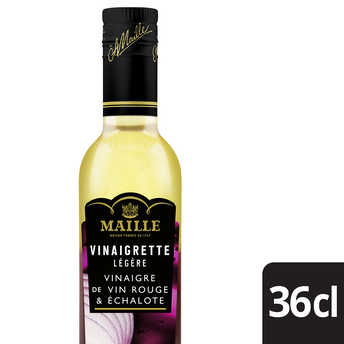Image de Vinaigrette au vin rouge échalote et petits oignons rouge MAILLE, bouteille de