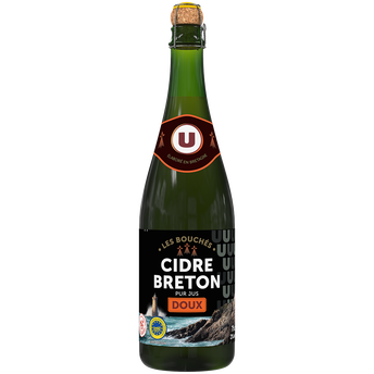 Image de U
Cidre doux bouché IGP Bretagne 2°, bouteille de