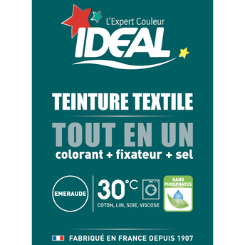 Image de Teinture textile tout en 1 mini émeraude IDEAL, paquet de