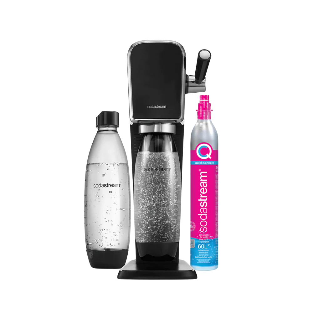 Machine à Gazéifier Sodapop Logan - Avec Bouteilles Verre Et PET - Noir Mat, Sans CO₂ - Eau Pétillante Maison