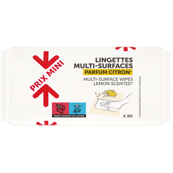 Image de Lingettes multi-usages parfum citron recharge PRIX MINI
