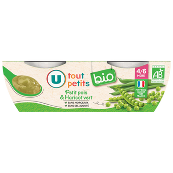 Image de U TOUT PETITS BIO
Petits pots bébé salés haricots verts et petits pois dès 4 mois