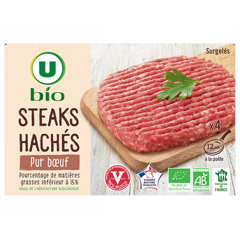 Image de U BIO
Steak haché Origine France  15%MG, 4 pièces