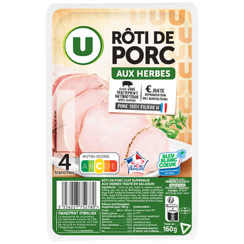 Image de U
Roti de porc herbes Bleu Blanc Coeur U 4 tranches