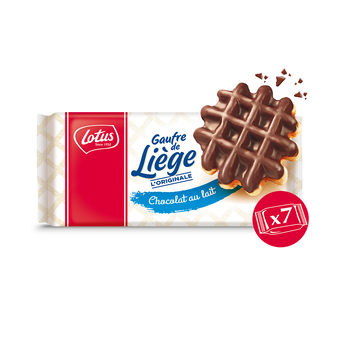 Image de Gaufre de Liège chocolat au lait Lotus - x7 sachets - Le paquet de