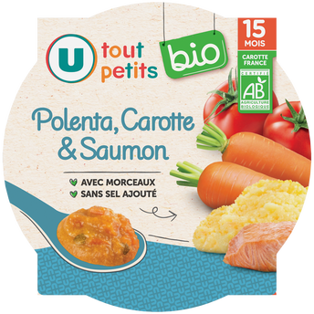 Image de U TOUT PETITS BIO
Plat bébé assiette polenta et saumon 15 mois