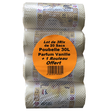 Sacs poubelle parfumés à la vanille, Poubel'sak (20 x 30 L)