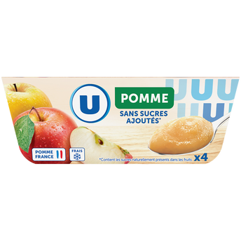 Image de U
Purée de fruits aux pommes sans sucres ajoutés