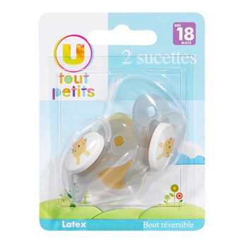 Image de U TOUT PETITS
Sucette x2 latex bout rond t3