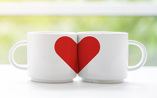 Tasses amoureux Saint Valentin