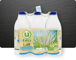 Lait bio 100% Filière U