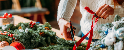 Matériel pour couronne de Noël