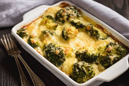 Gratin de brocolis à la raclette