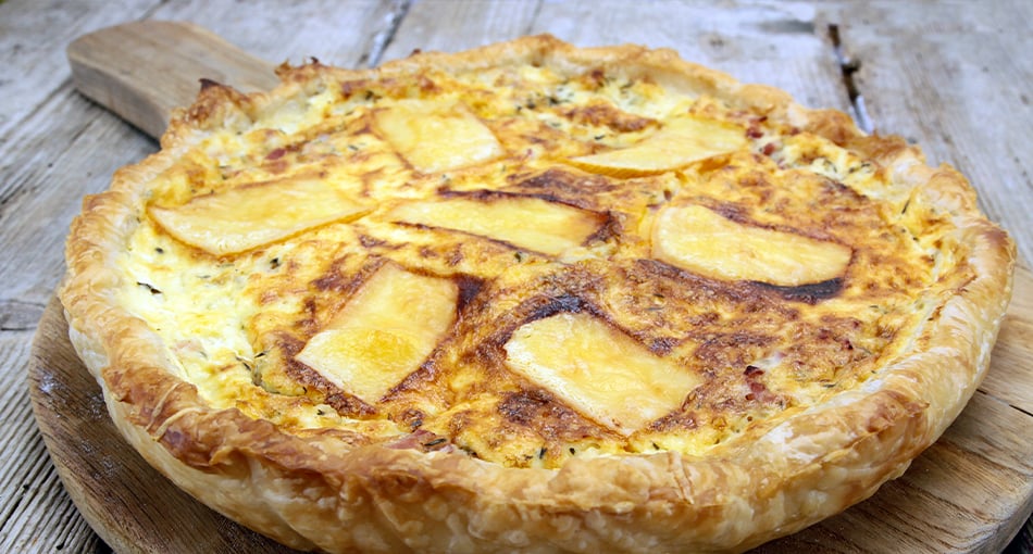 Quiche au jambon blanc et à la raclette