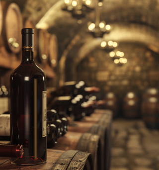 bouteille de vin cave