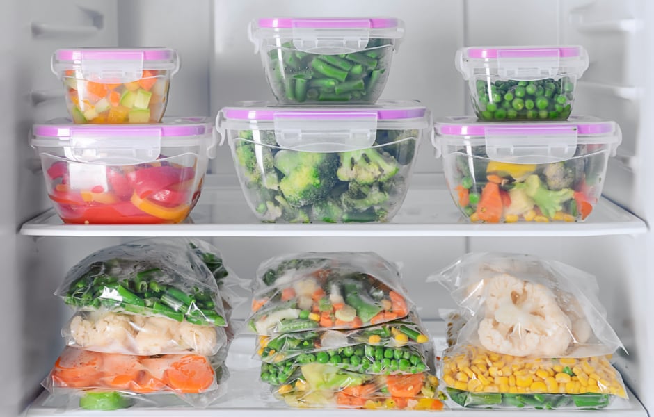 Plats dans un frigo