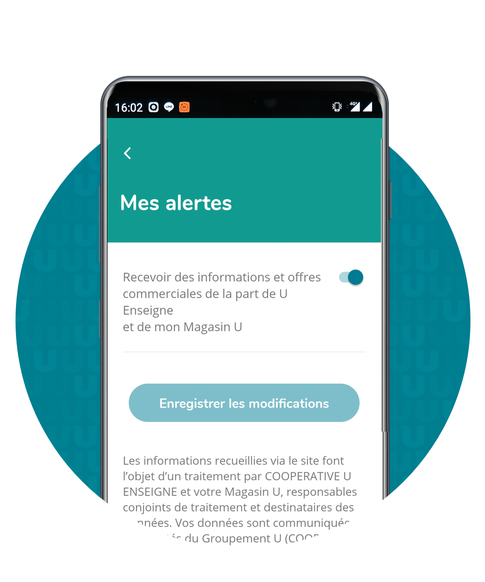 Mes alertes dans l'application Courses U