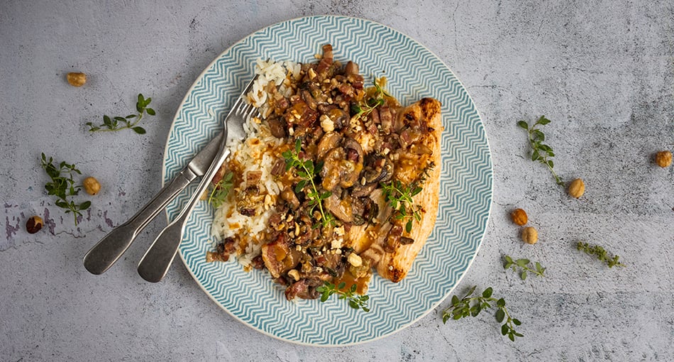 Plat de dinde avec du riz