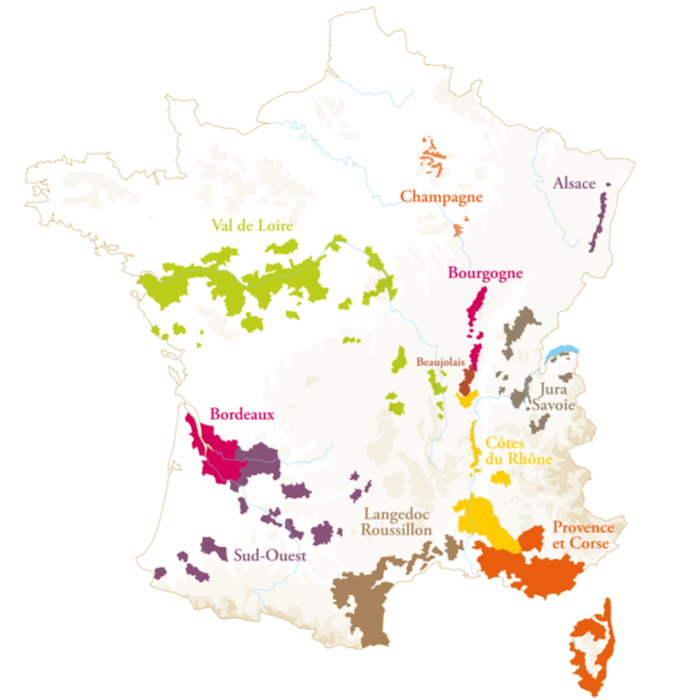 Carte vignobles de France