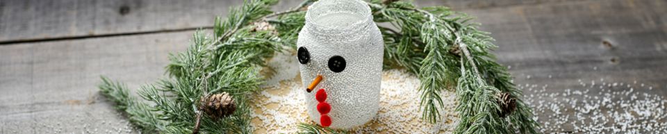 fabriquer un photophore bonhomme de neige