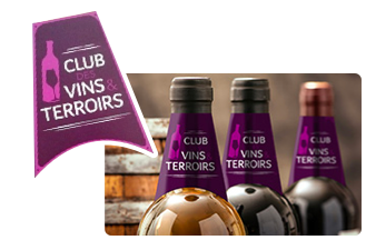 Bouteilles de vin avec collerette du Club des Vins & Terroirs Bouteilles de vin avec collerette du Club des Vins & Terroirs